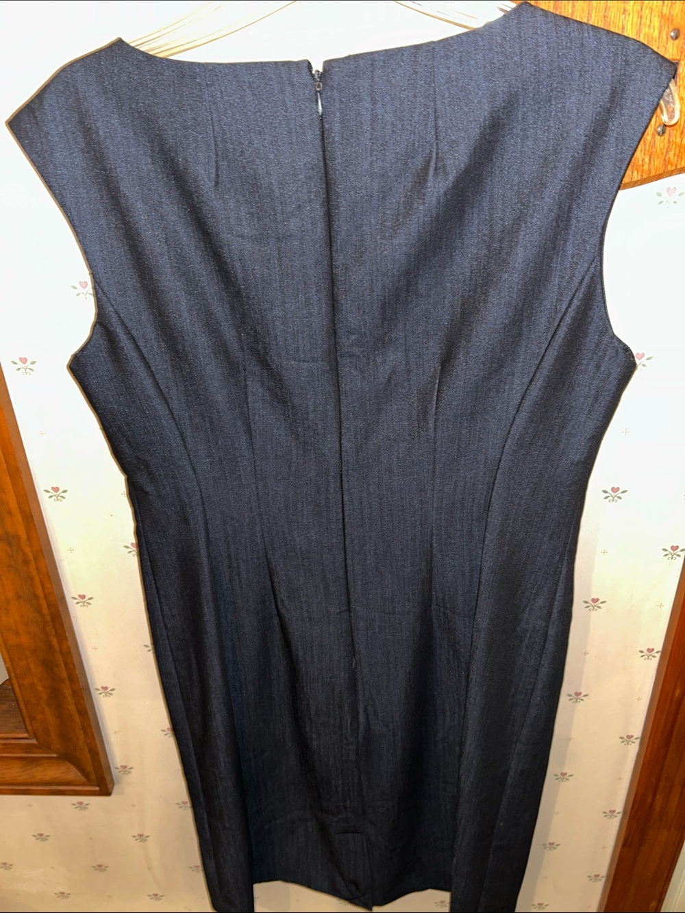 Calvin Klein Dark Navy Sleeveless Sheath Midi Dress - Picture 4 of 4